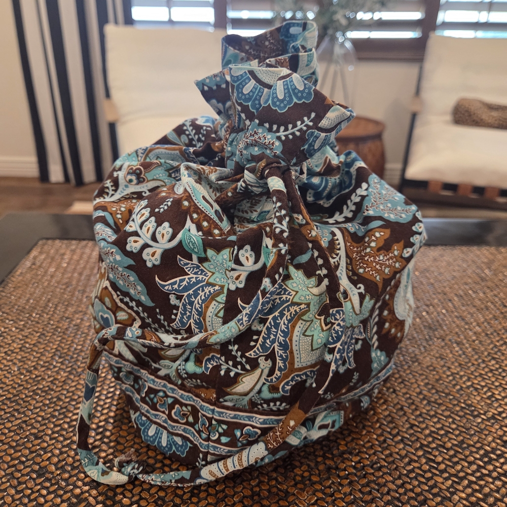 Vera Bradley Brown and Blue Paisley Tote